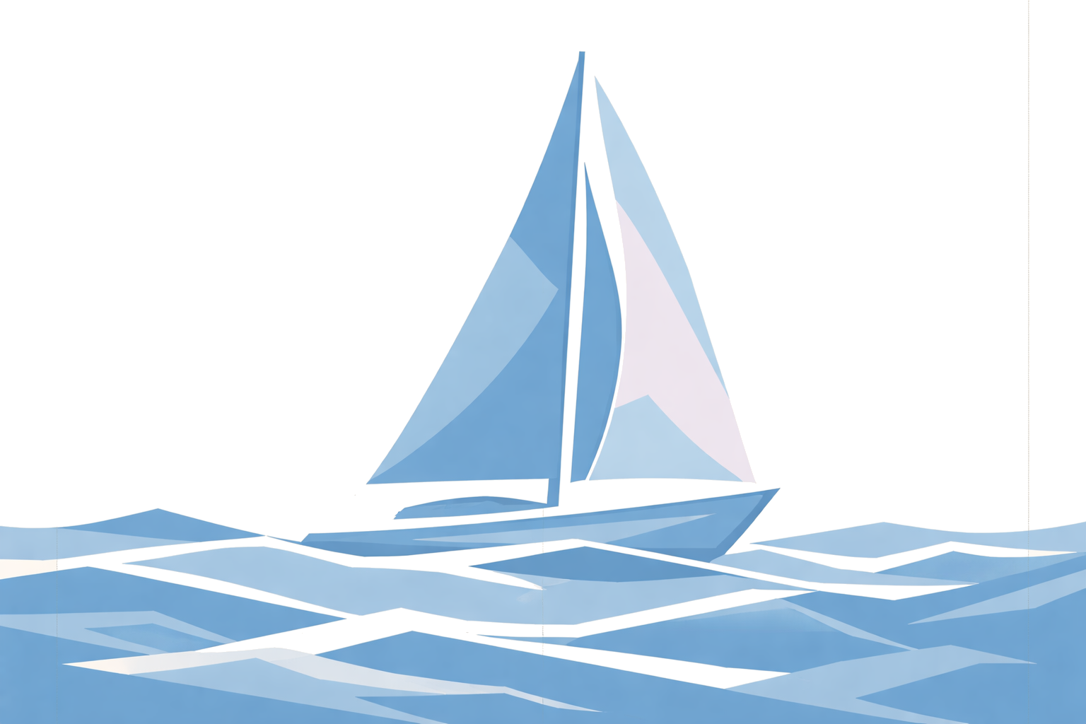 Segelboot auf Wellen