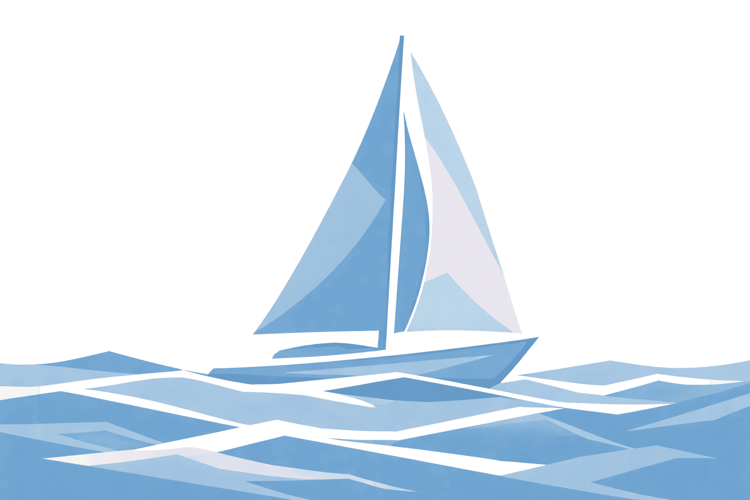 Segelboot auf Wellen